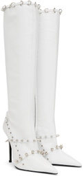 Abra White Spike Boots