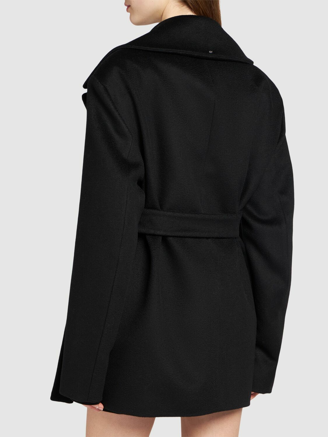 コート SPORTMAX Black Wool Orchis Coat SPORTMAX Orchis Double Breast Wool Short Coat Sportmax