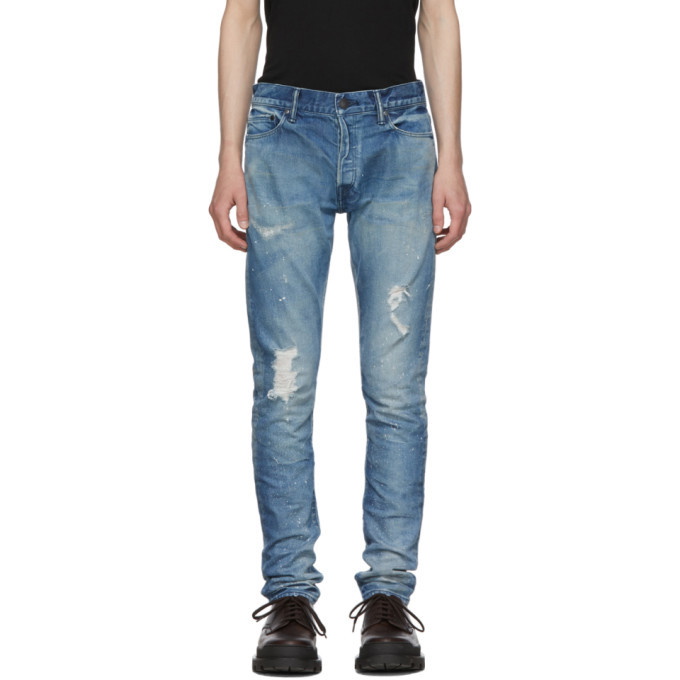 Photo: John Elliott Indigo Paint Cast 2 Jeans