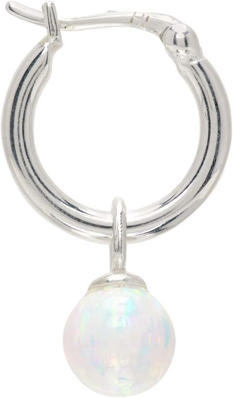 Photo: Hatton Labs SSENSE Exclusive Silver & White Opal Hoop Earring
