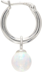 Hatton Labs SSENSE Exclusive Silver & White Opal Hoop Earring