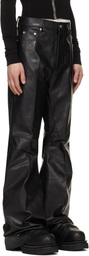Rick Owens Black Tower Bolan Bootcut Leather Pants