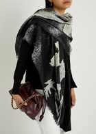 High Chirp Printed Wool Scarf - Black - One Size