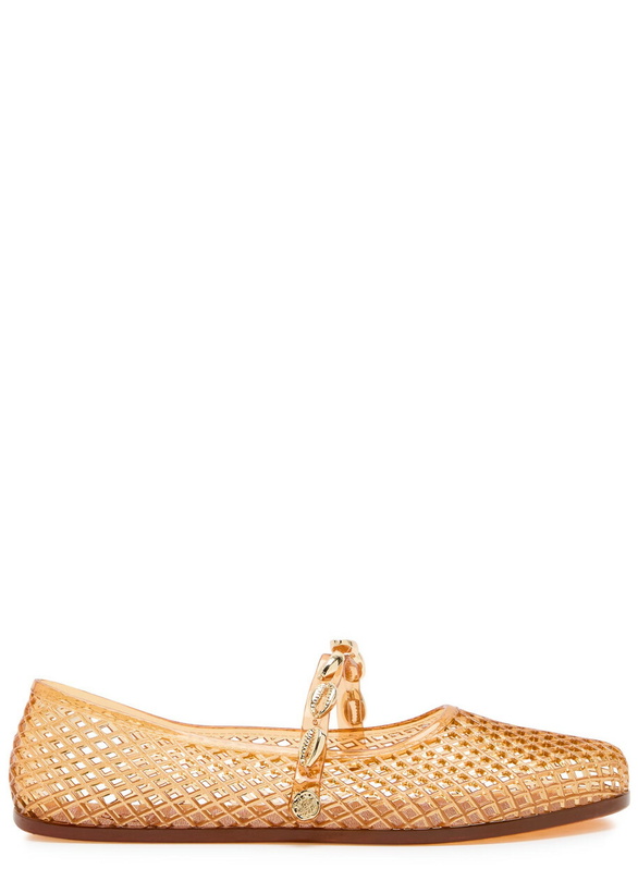 Photo: Ancient Greek Sandals Iro Shell-embellished Sandals Caramel