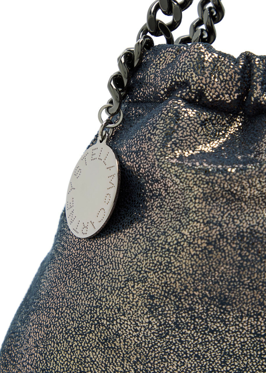 Stella Mccartney Falabella Mini Drawstring Metallic Faux Suede Tote bag - Navy - One Size
