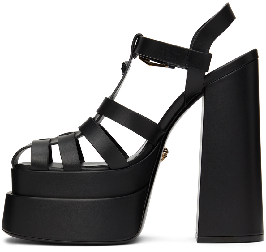 Versace Black La Medusa Platform Sandals Versace