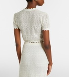 Self-Portrait Pointelle cropped cardigan