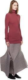 ISSEY MIYAKE Black & Brown Generic Stripes Machine Pleats Midi Skirt