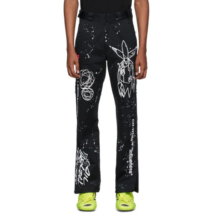 Photo: Off-White Black and White Futura Edition Alien Carpenter Jeans