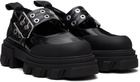 GANNI Black Cleated Ballerina Box Loafers