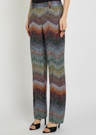 Missoni Sequin-embellished Zigzag Metallic-knit Trousers Multicoloured 1