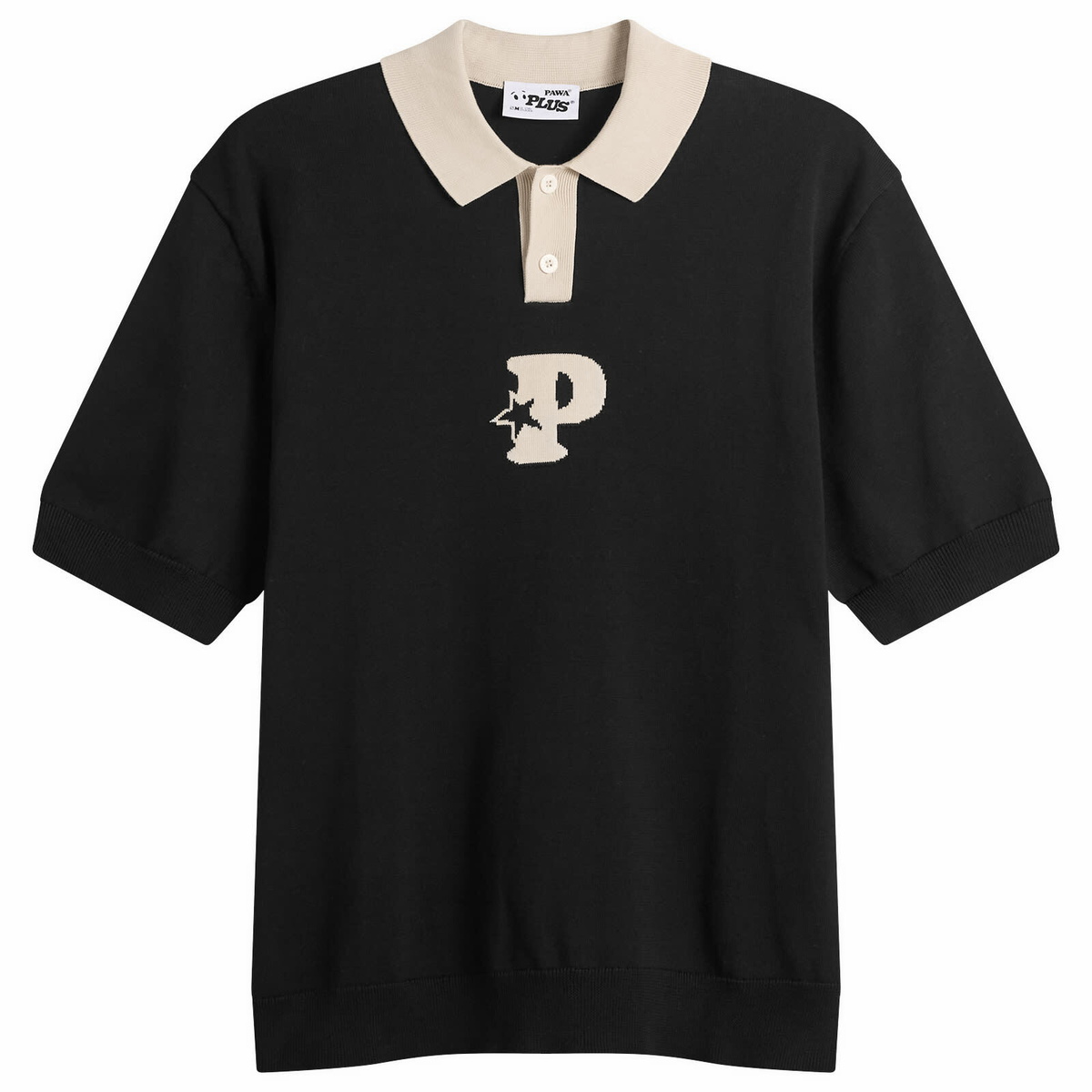 Pawa Speed Sports Men's P-Knit Polo in Black/White