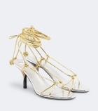 Jacquemus Tourni metallic leather sandals