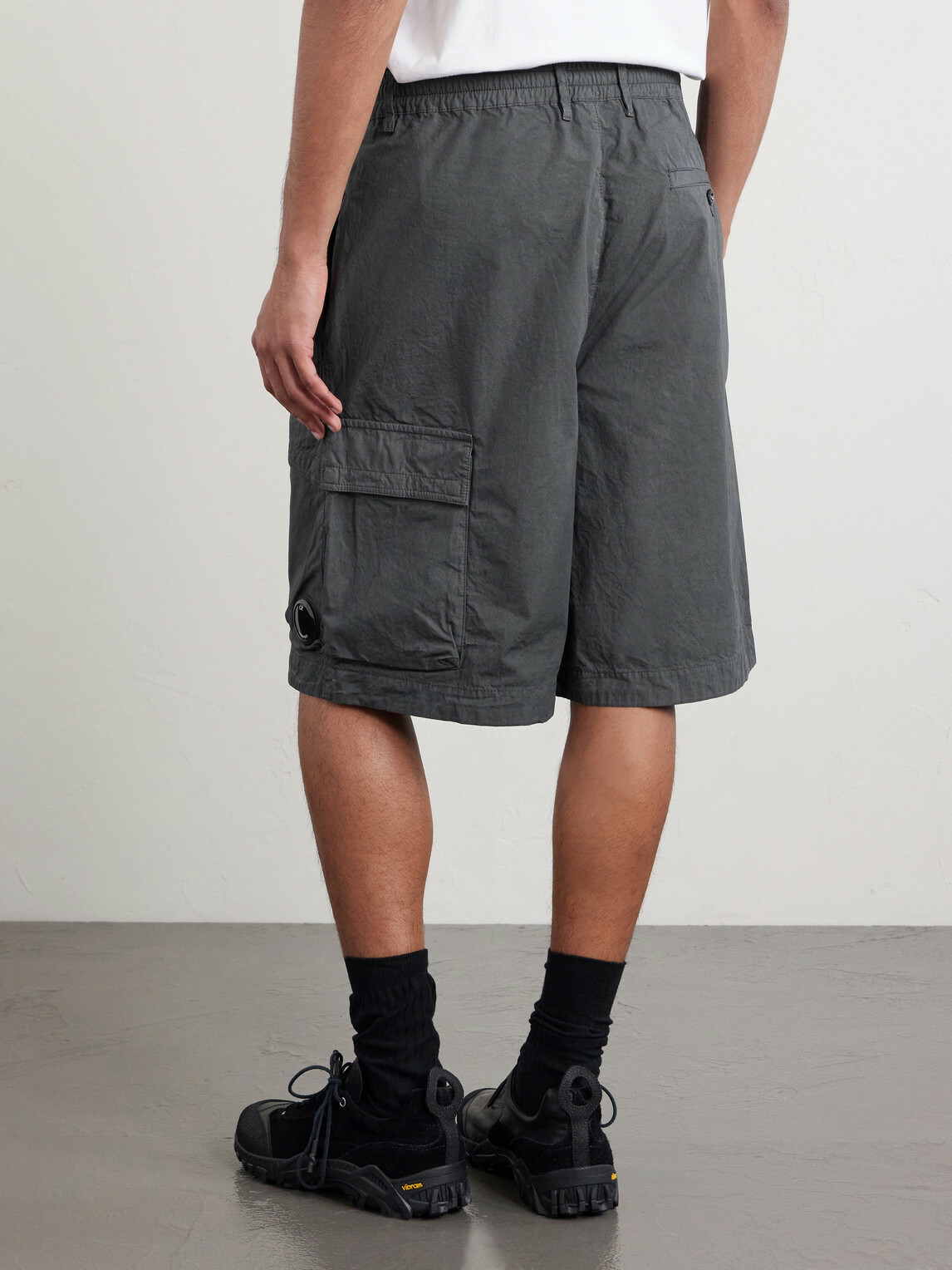 C.P. Company - Straight-Leg Logo-Appliquéd Cotton Reps Cargo Shorts - Gray