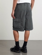 C.P. Company - Straight-Leg Logo-Appliquéd Cotton Reps Cargo Shorts - Gray
