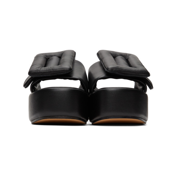 Boyy Puffy Boyy Buckle Slides BOYY Black Puffy Platform Sandals BOYY