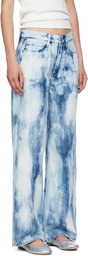 rag & bone Blue Logan Wide-Leg Jeans