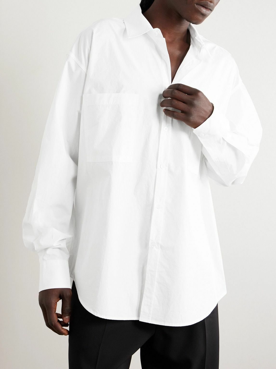 The Frankie Shop - Gus Oversized Cotton-Poplin Shirt - White
