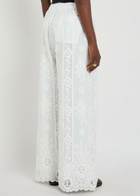 Wales Bonner Willow Floral-embroidered Cotton Trousers Ivory
