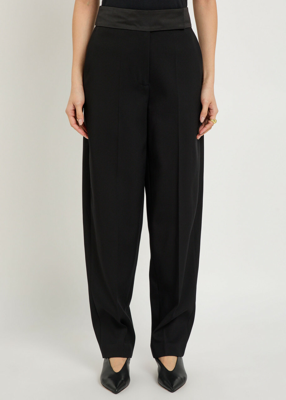 Joseph Aix Tapered Stretch-crepe Trousers Black