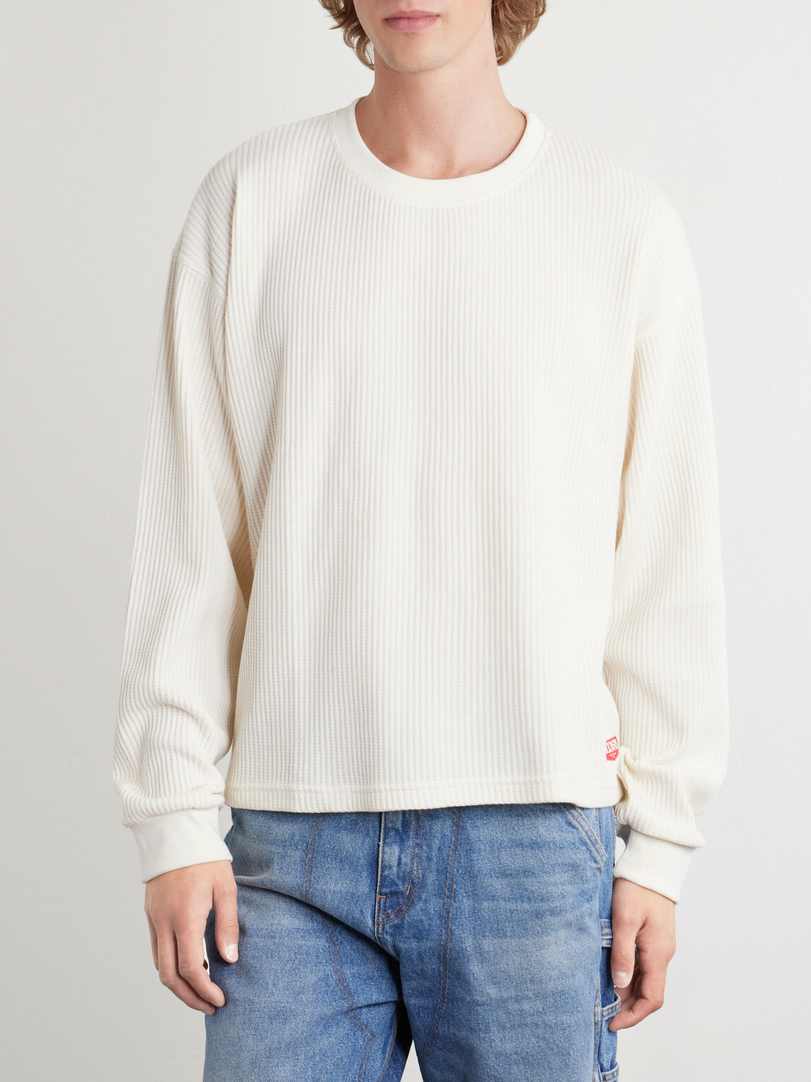 Cherry Los Angeles - Logo-Print Cotton Waffle-Jersey T-Shirt - Neutrals