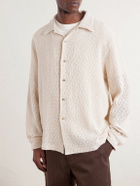 De Bonne Facture - Holiday Camp-Collar Crocheted Cotton Shirt - Neutrals