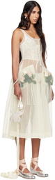 Simone Rocha SSENSE Exclusive Off-White Sheer Maxi Dress