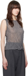 Filippa K Gray Crinkled Tank Top