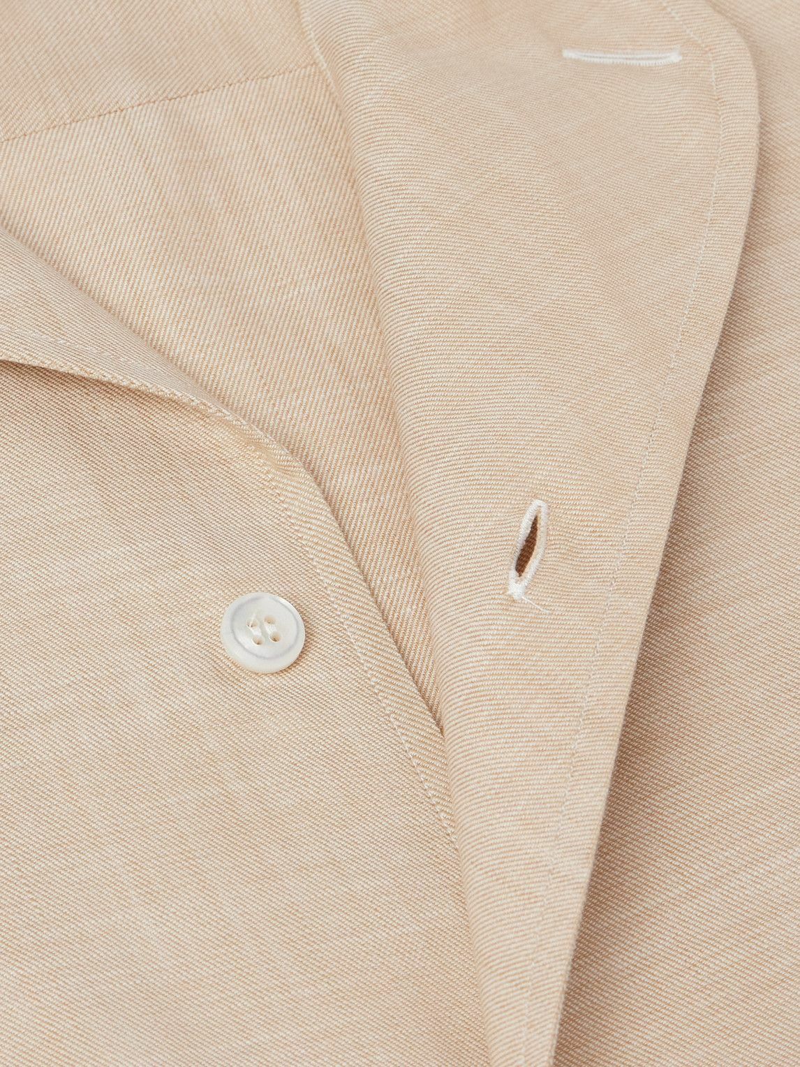 Brioni - Camp-Collar Cotton Shirt - Neutrals