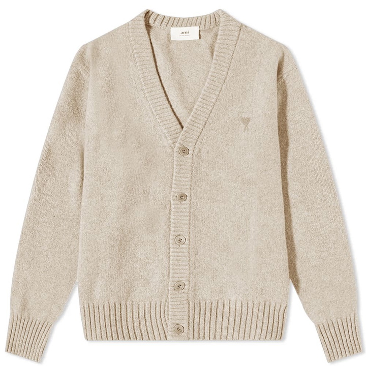 Photo: AMI Men's Tonal Small A Heart Cardigan in Beige