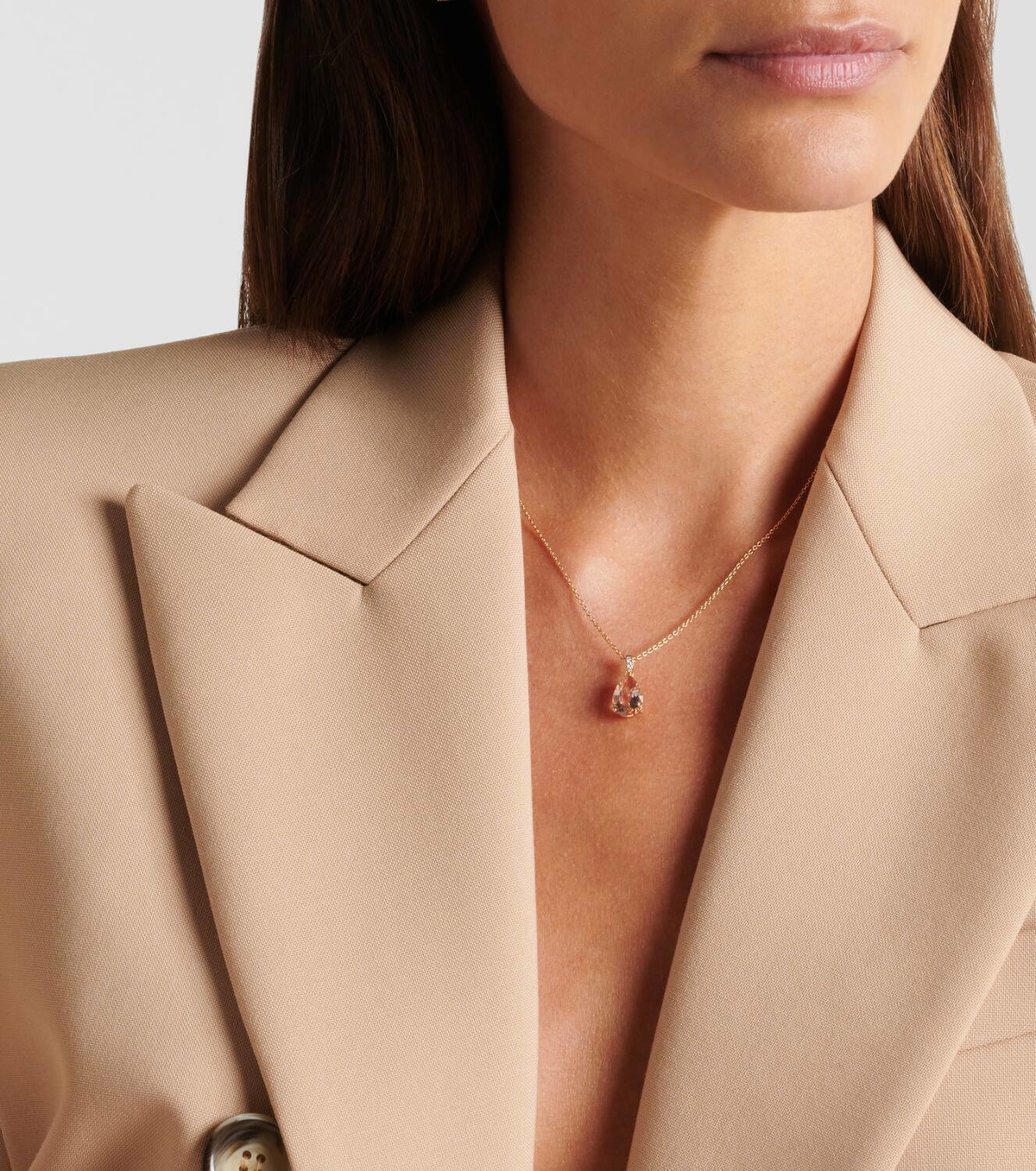 Bucherer Fine Jewellery Blush 18ct rose gold pendant necklace with morganite and diamonds