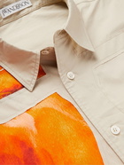 JW Anderson - Logo-Appliquéd Printed Cotton-Poplin Shirt - Neutrals