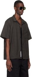 nanamica Gray Open Collar Panama S/S Shirt