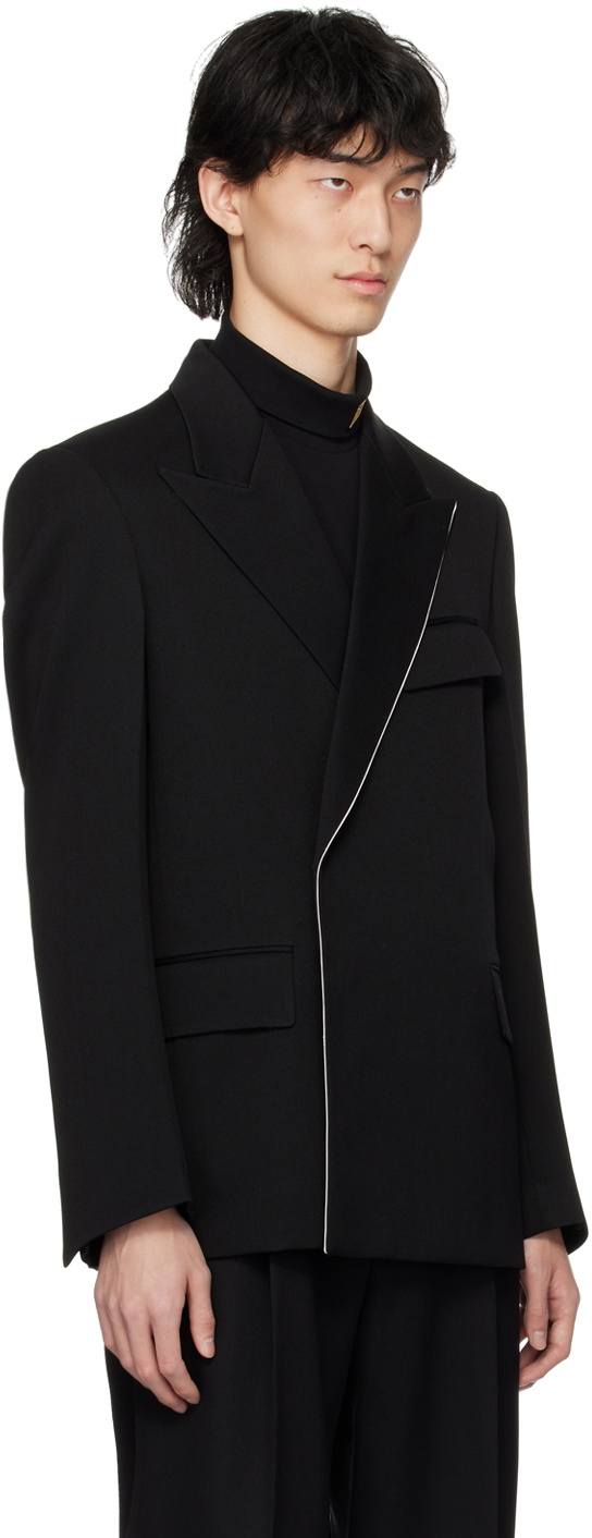 【新品•タグ付き】LANVIN NOIR black formal jacket Lanvin zip-up Leather Jacket | Black | FARFETCH