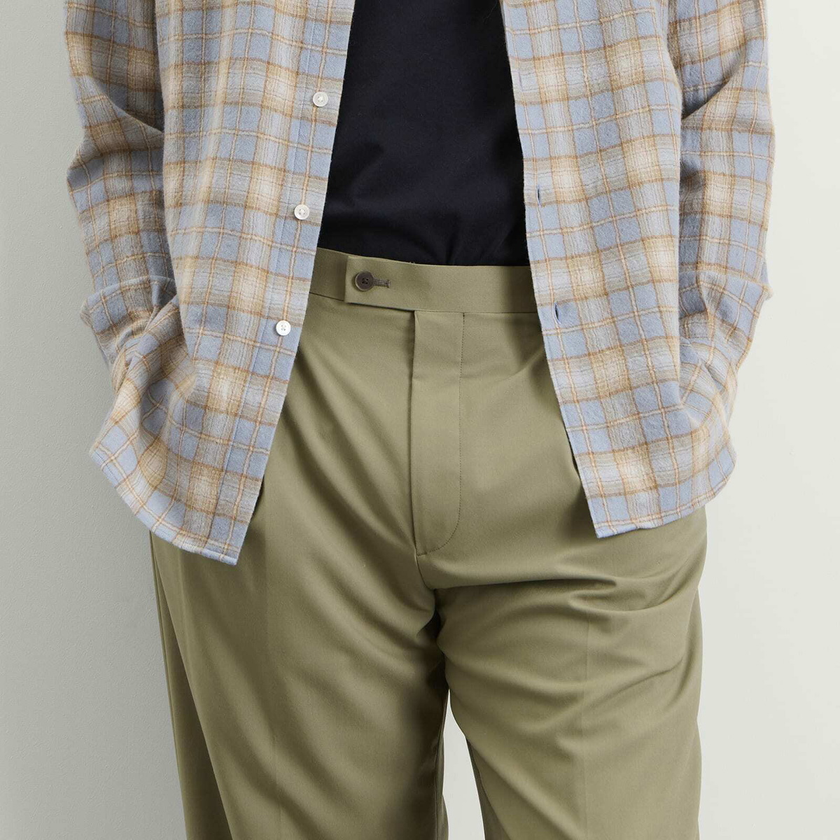 Auralee Men's Tropical Wool Trousers in Light Khaki