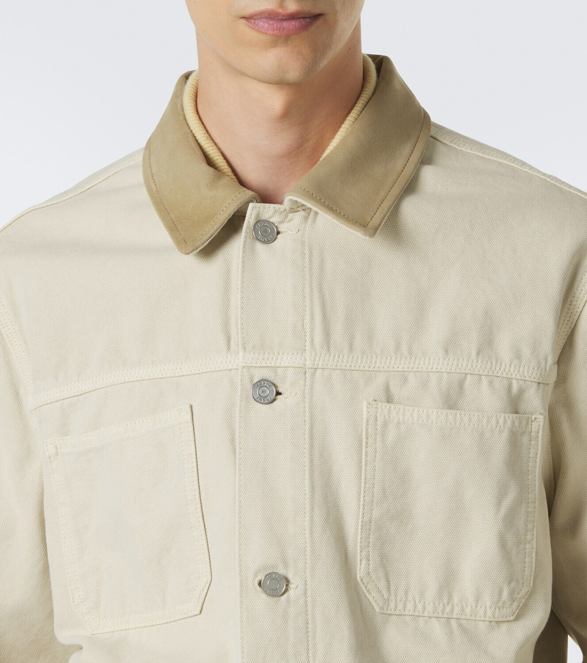 Frame Suede-trimmed cotton field jacket