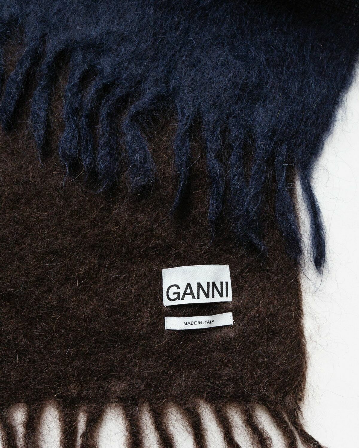Ganni Mohair Gradient Fringed Scarf Multi Scarves GANNI