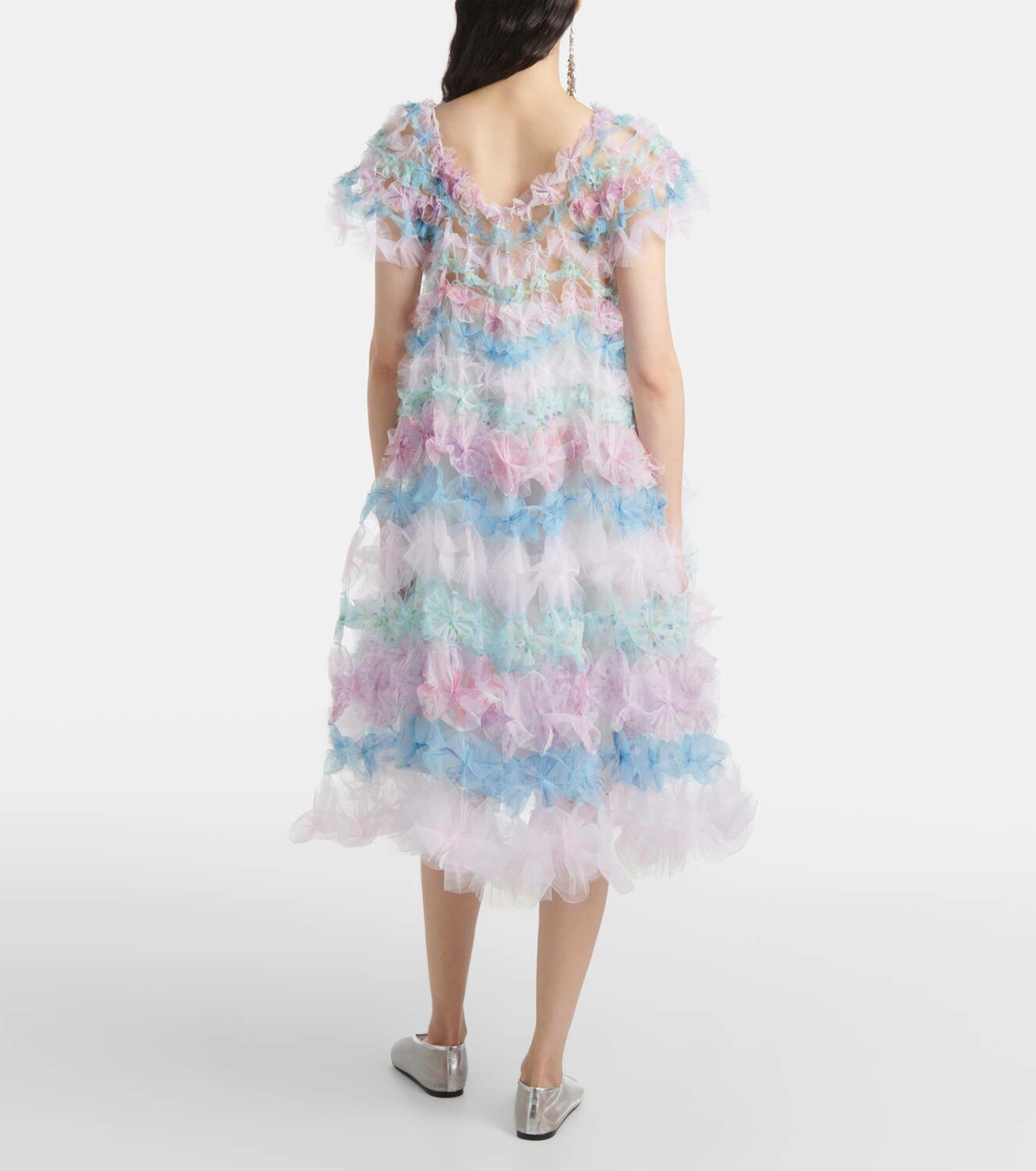 Susan Fang Air-Flower floral tulle midi dress