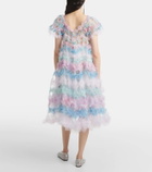 Susan Fang Air-Flower floral tulle midi dress