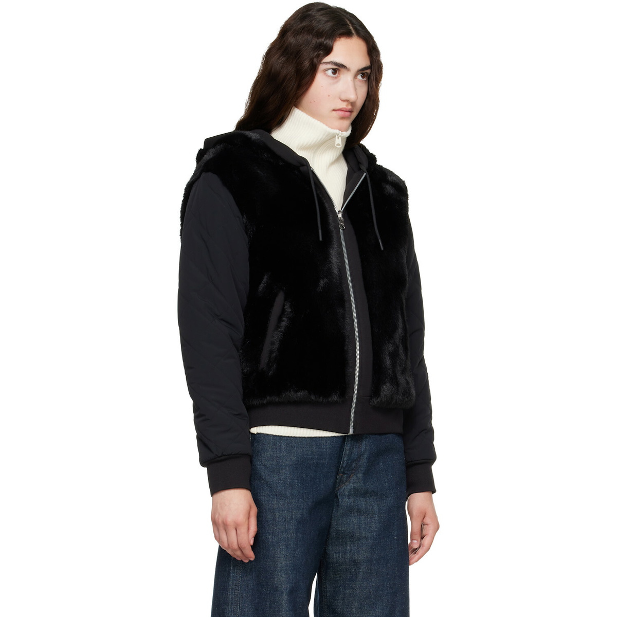 MACKAGE Black Gwendal Reversible Faux-Fur Hoodie