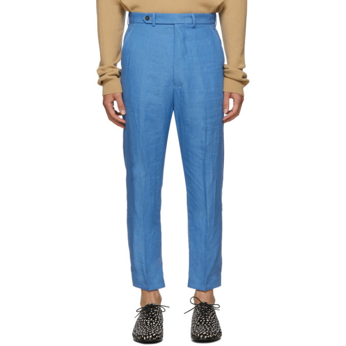 Photo: Haider Ackermann Blue Cropped Low Crotch Trousers