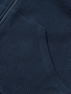 Paul Smith - Waffle-Knit Cotton-Blend Zip-Up Hoodie - Blue