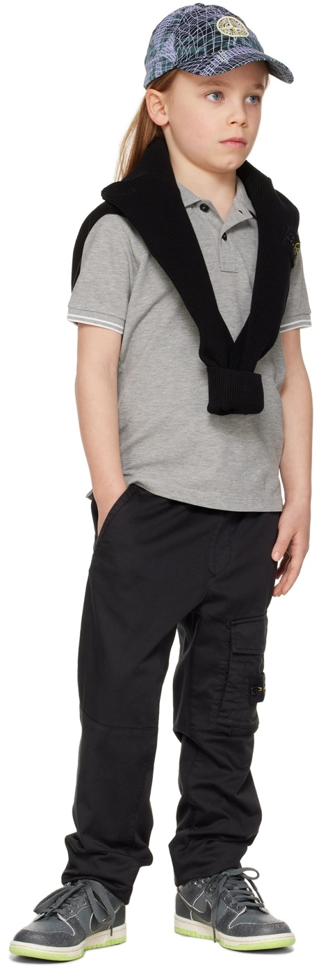 Stone Island Junior Kids Gray Patch Polo