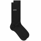 Norse Projects Men's Bjarki Logo Sock in Black