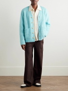 Séfr - Kaito Ribbed Mohair-Blend Cardigan - Blue