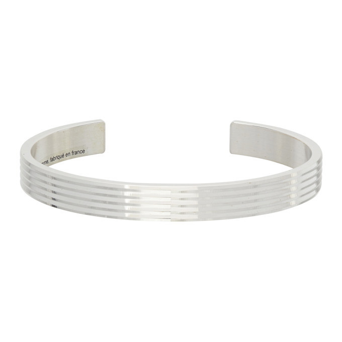 Photo: Le Gramme Silver Polished Guilloche Le 23 Grammes Ribbon Bracelet