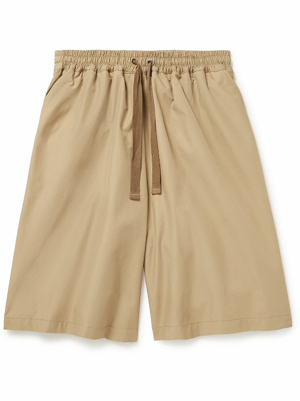 Photo: Maison Kitsuné - Wide-Leg Cotton-Blend Ripstop Drawstring Shorts - Neutrals