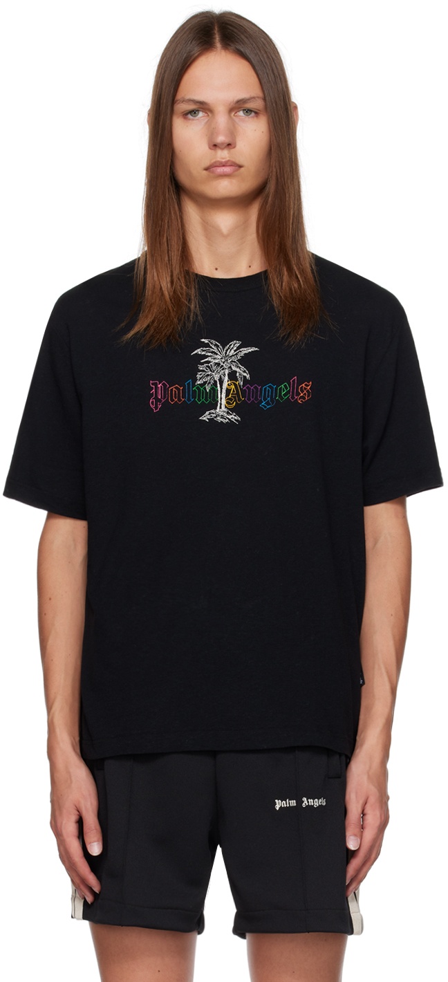 Palm Angels Black Printed T-Shirt Palm Angels