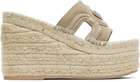 Versace Beige Medusa '95 Platform Espadrille Heeled Sandals