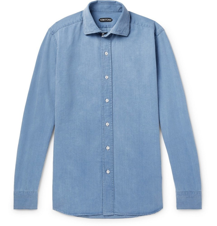 Photo: TOM FORD - Slim-Fit Denim Shirt - Blue